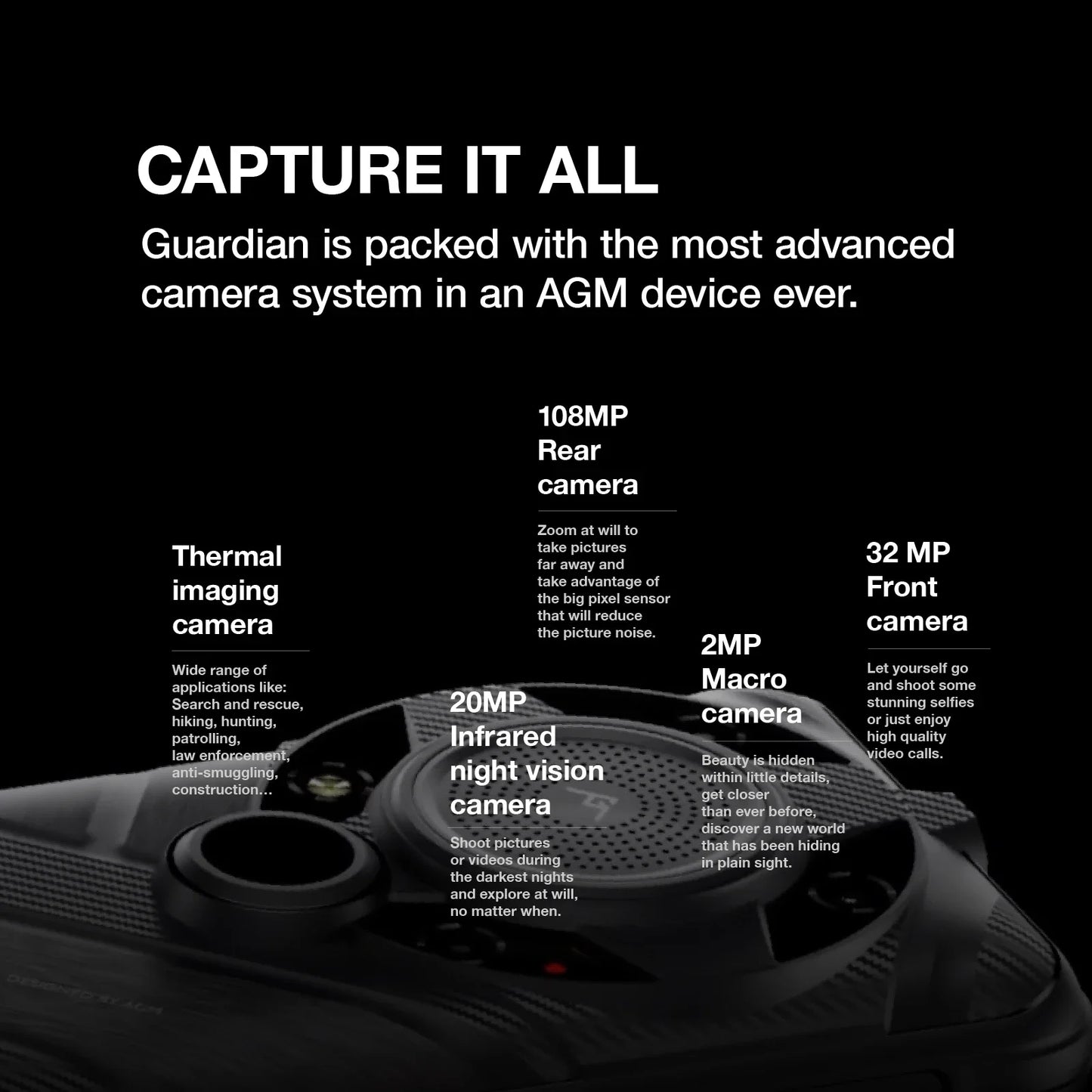 AGM G2 Guardian 5G – Smartphone Rugged avec Imagerie Thermique Longue Portée - BLACKBEARD OUTDOOR INDUSTRIES