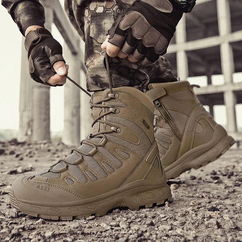 Bottes Tactiques pour Homme – Hautes, Lacées, Militaires, de Randonnée, en Cuir PU, Imperméables, Taille Plus, Unisexes, pour Escalade et Travail - BLACKBEARD OUTDOOR INDUSTRIES