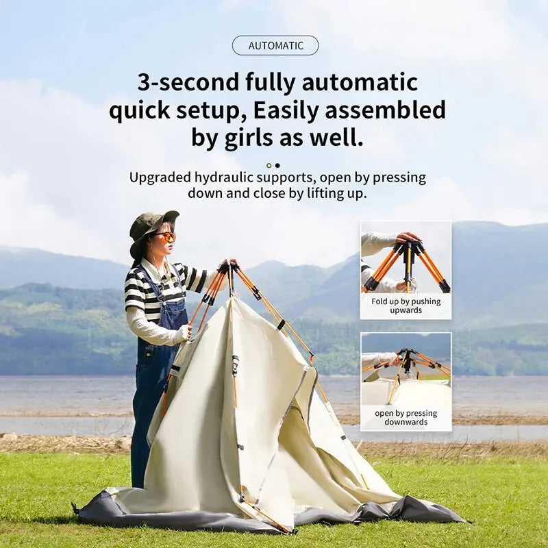Tente de Camping Automatique 3-4 Personnes – Ouverture Rapide & Protection UV - BLACKBEARD OUTDOOR INDUSTRIES