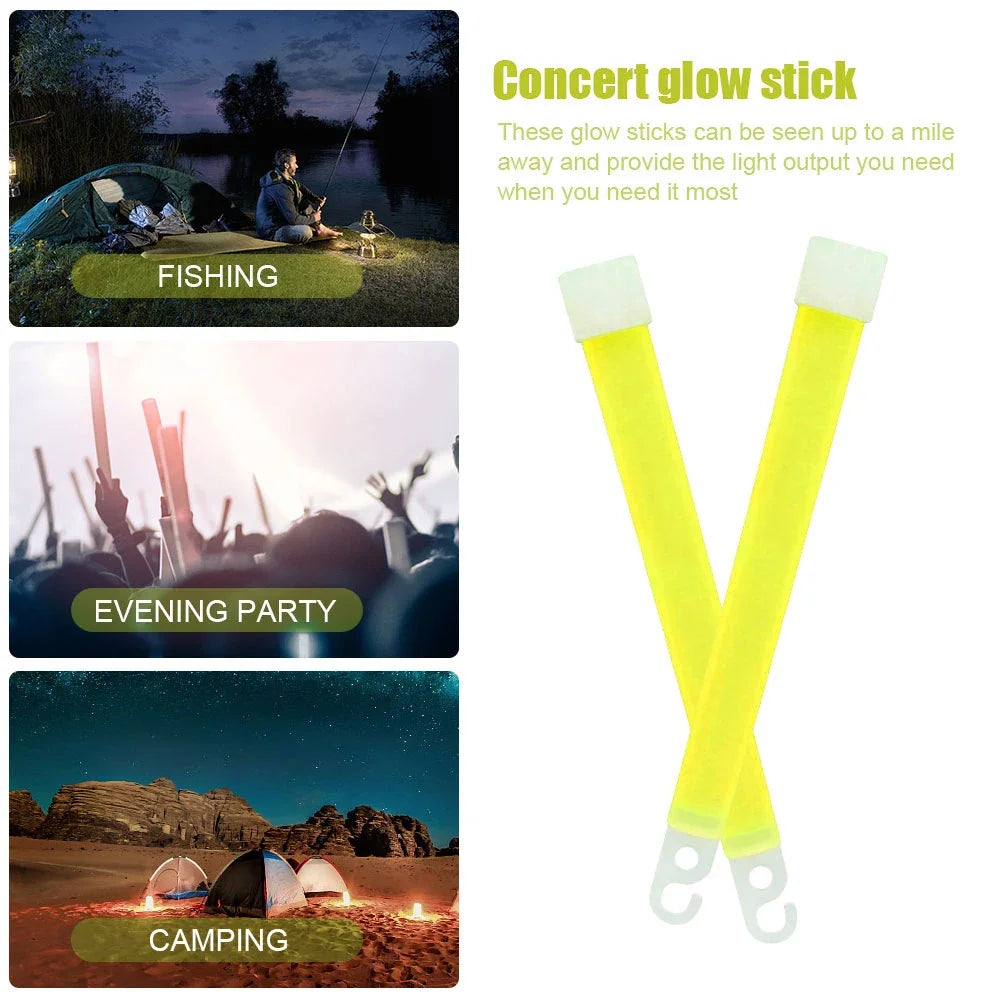 Lot de 50 Bâtons Lumineux Fluorescents 15 cm Équipement de Survie Militaire | Camping, Randonnée, SOS, Urgence, Fête | - BLACKBEARD OUTDOOR INDUSTRIES