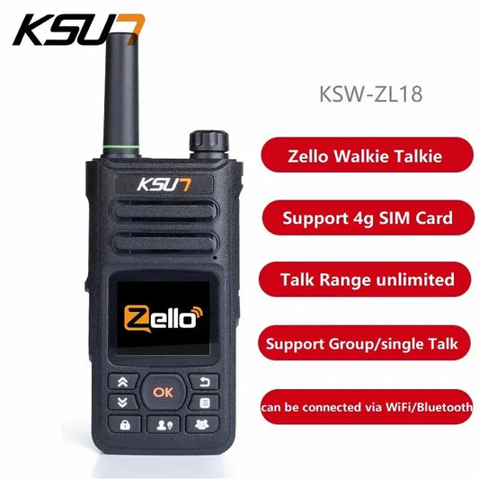 KSUT ZL18 Talkie-Walkie Professionnel 4G WiFi Zello POC — Communication Sans Limite - BLACKBEARD OUTDOOR INDUSTRIES