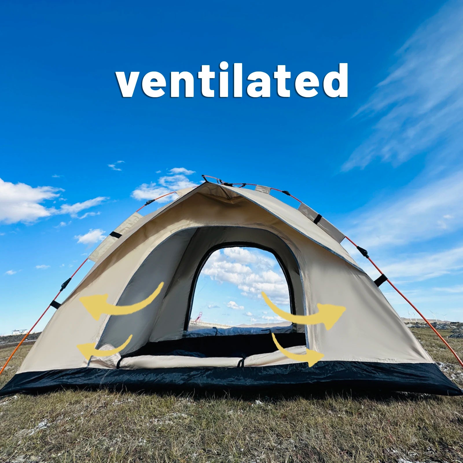 Tente Extérieure Automatique | 3 à 4 Personnes – Étanche & Anti-UV | Ouverture Rapide pour Camping, Plage, Pêche - BLACKBEARD OUTDOOR INDUSTRIES