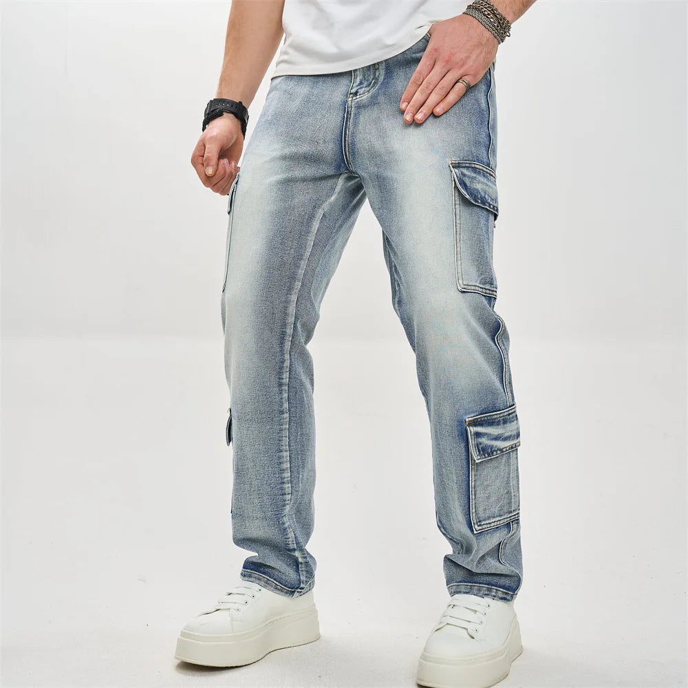 Jean Cargo Homme Style Motard à Multiples Poches – Modèle 2452B - BLACKBEARD OUTDOOR INDUSTRIES