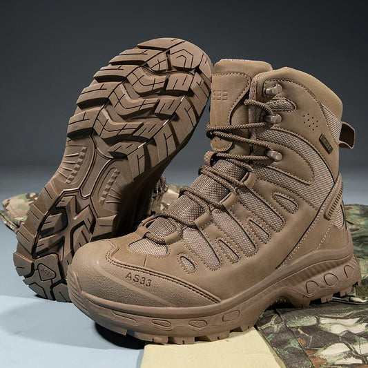 Bottes Tactiques pour Homme – Hautes, Lacées, Militaires, de Randonnée, en Cuir PU, Imperméables, Taille Plus, Unisexes, pour Escalade et Travail - BLACKBEARD OUTDOOR INDUSTRIES