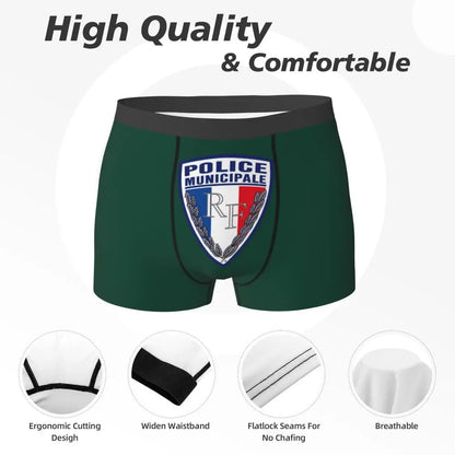 Boxer Homme Insigne Police Municipale – Sous-vêtement Original et Confortable - BLACKBEARD OUTDOOR INDUSTRIES
