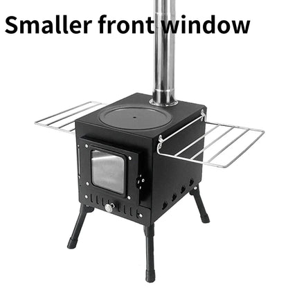Poêle à Bois de Camping Extérieur – Chauffage Pliable en Acier Inoxydable avec Fenêtre d’Observation pour Tente, Cheminée de Patio - BLACKBEARD OUTDOOR INDUSTRIES