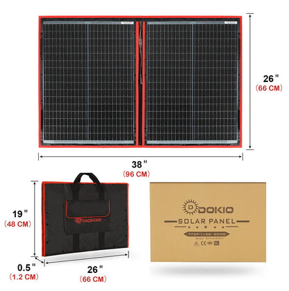Dokio 100W Panneau Solaire Flexible et Pliant 18V avec Kit Contrôleur 12V – Idéal pour Camping, Voyage et VR - BLACKBEARD OUTDOOR INDUSTRIES