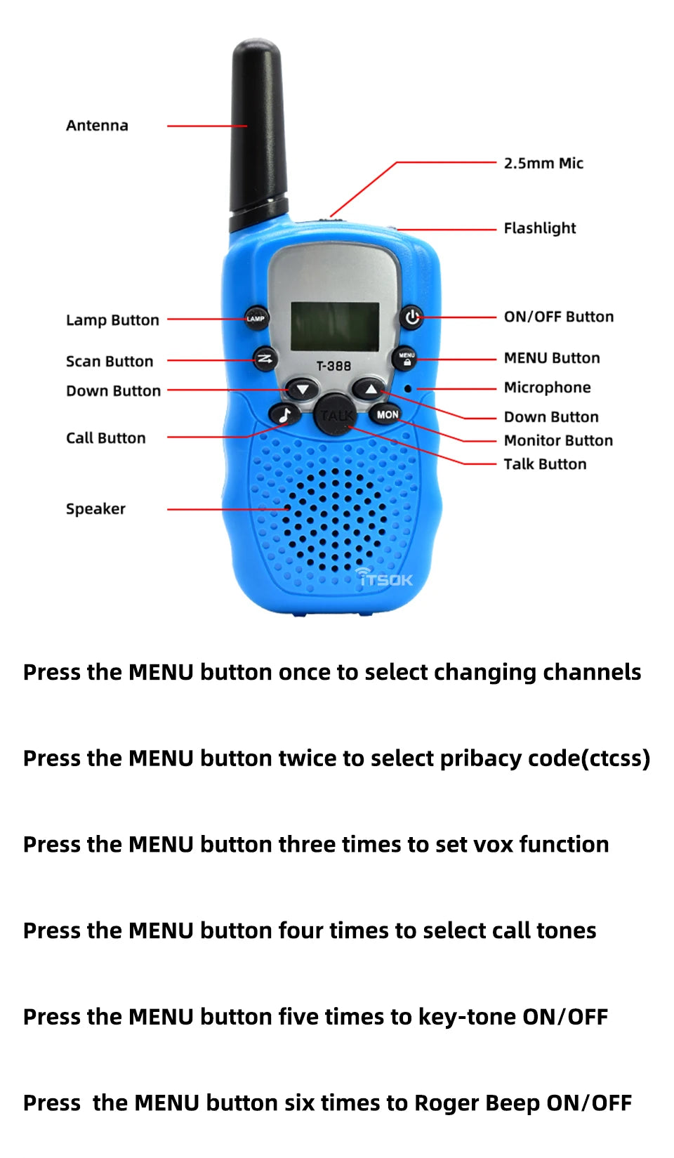 Talkie-Walkie pour Enfants T388 - Communication Amusante et Sécurisée - BLACKBEARD OUTDOOR INDUSTRIES