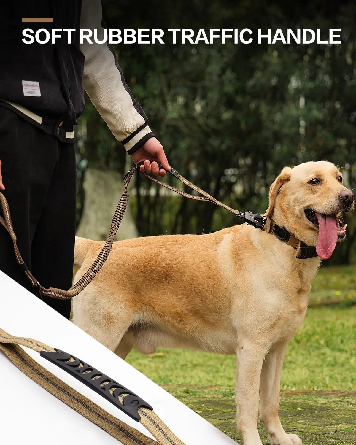Laisse Tactique Élastique Réfléchissante avec Amortisseur de Chocs et Ceinture de Sécurité – Spécial Grands Chiens Ma boutique