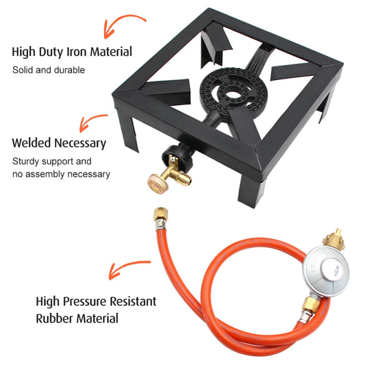 Réchaud à Gaz en Fonte 8KW – Brûleur LPG Puissant pour Cuisine Extérieure - BLACKBEARD OUTDOOR INDUSTRIES