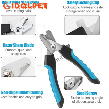 Coupe-Griffes Professionnel pour Chiens et Chats – Acier Inoxydable avec Butée de Sécurité Ma boutique