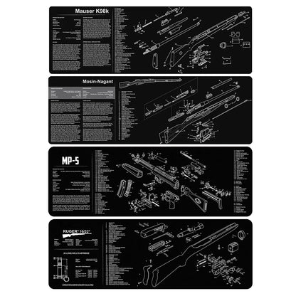 Tapis de Nettoyage pour Arme | Tapis Souris Multi-Armes – AR15, AK47, Remington 870, Glock, CZ75, P226, 1911… - BLACKBEARD OUTDOOR INDUSTRIES