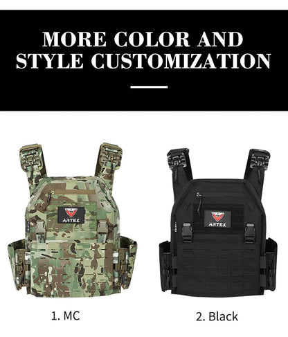 Gilet Tactique ARTEX - Gilet de Combat Léger à Libération Rapide - Porte-Plates 1000D en Polyester avec Système MOLLE - Chaleco Tactico - Gilet Militaire BLACKBEARD OUTDOOR INDUSTRIES