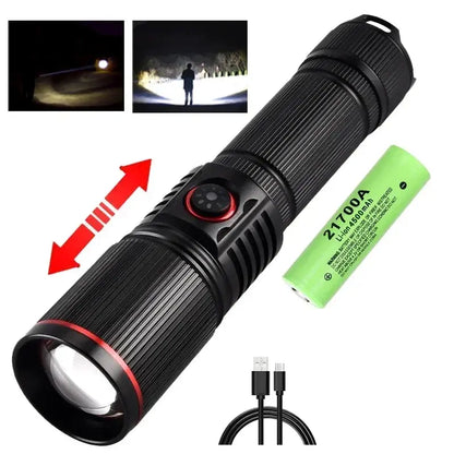 Lampe Torche LED 1500 Lumens – Rechargeable USB-C | 30W Haute Puissance | Zoom Réglable | IPX6 Étanche | Pour Camping, Chasse, Pêche, Randonnée Ma boutique