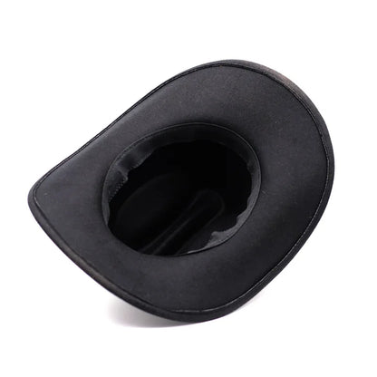 Chapeau Vintage Western Cowboy Unisexe – Style Gentleman & Cowgirl, Large Bord en Cuir – Jazz Cloche Sombrero Élégant pour Homme & Femme - BLACKBEARD OUTDOOR INDUSTRIES