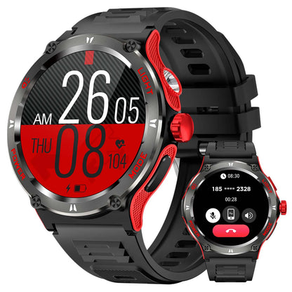 KT76 – Montre Connectée Sport Homme avec Boussole, Lampe LED et Suivi Santé - BLACKBEARD OUTDOOR INDUSTRIES