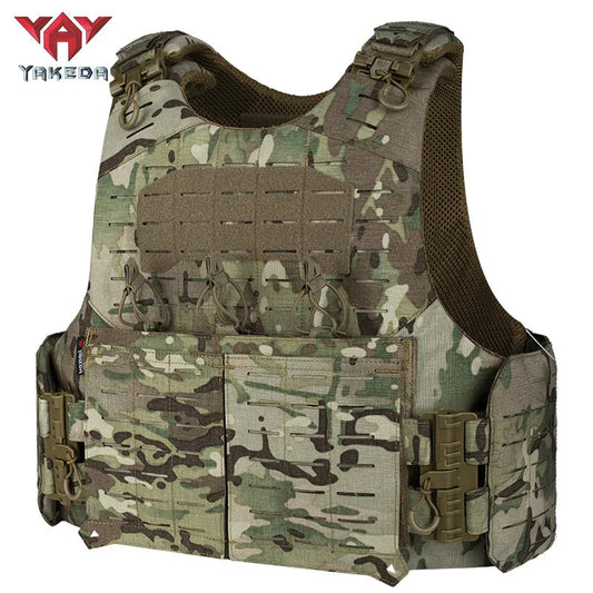 Gilet de Chasse Yakeda 1000D à Libération Rapide – Gilet Tactique Modulaire avec Système MOLLE Découpé au Laser et Poche Double et Triple pour Chargeurs BLACKBEARD OUTDOOR INDUSTRIES