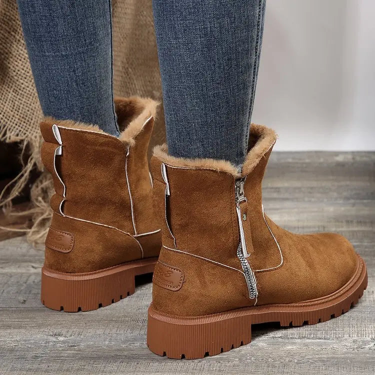 Bottes d'Hiver Femme 2024 - Bottes de Neige à Fourrure, Mi-Mollet, Imperméables et Chaudes, Bottes de Randonnée Extérieures pour Femme - BLACKBEARD OUTDOOR INDUSTRIES