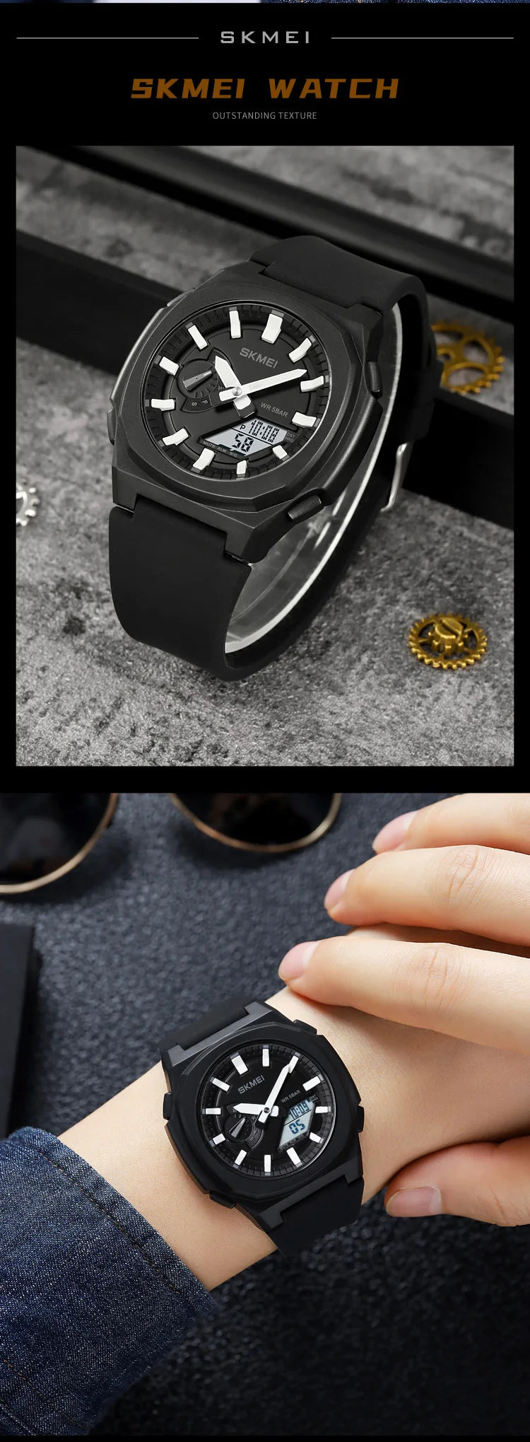 Montre de Sport SKMEI 2091 pour Homme – Montre Numérique Militaire Résistante à l'Eau avec Fonction Compte à Rebours et Date - BLACKBEARD OUTDOOR INDUSTRIES