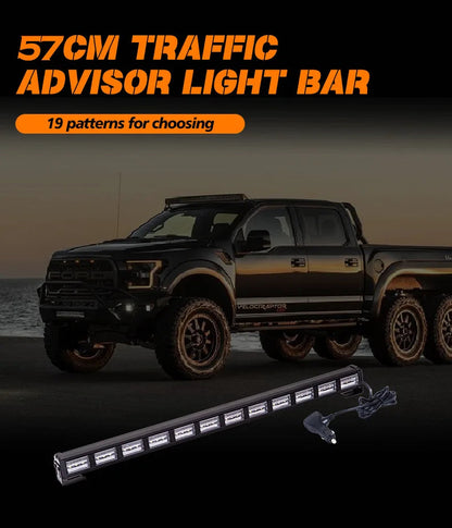 Barre lumineuse d'urgence à LED 22 pouces avec 36 LED - Lampe de signalisation pour toit de voiture, lumière clignotante Amber/Blanc, 12-24V BLACKBEARD OUTDOOR INDUSTRIES