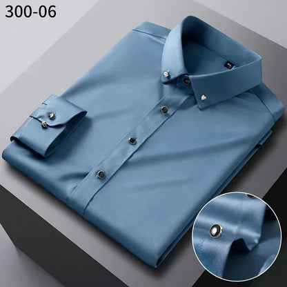 Chemise Homme de Qualité, Manches Longues, Élastique, Confortable et Anti-Retouche – Chemise Business Slim Fit Coréenne BLACKBEARD OUTDOOR INDUSTRIES