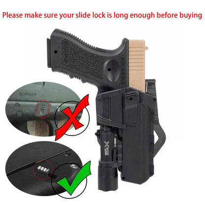 Holster Tactique pour Pistolet Glock 17/18/19 et Colt M1911 – Compatible X300/X400 Lampe/Tactical Laser Ma boutique