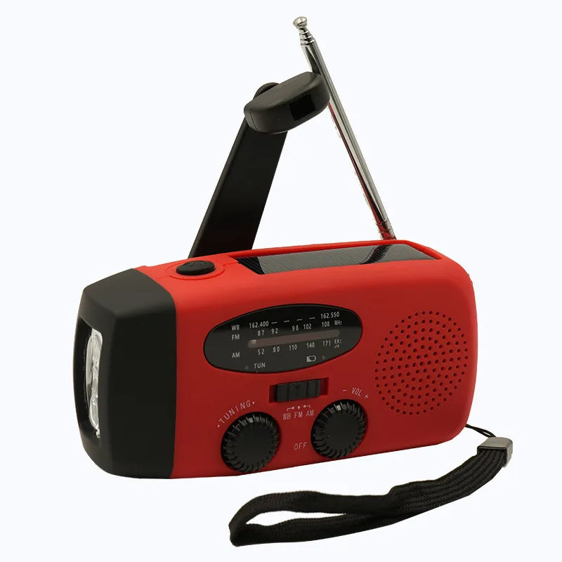 Radio Portable d'Urgence Rechargeable 2000mAh – Radio Solair, Manivelle et USB avec Flashlight, Radio AM/FM/SW, Radio Météo pour Survie, Batterie Rechargeable et Chargeur de Secours - BLACKBEARD OUTDOOR INDUSTRIES