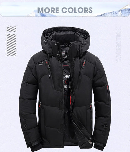 Veste Doudoune Homme en Duvet Blanc - Parka Hivernale Windproof, Chaude et Confortable, Avec Capuche Détachable BLACKBEARD OUTDOOR INDUSTRIES