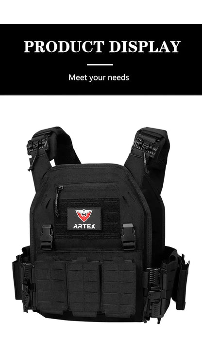 Gilet Tactique ARTEX Plate Carrier – Dégrafe Rapide, Molle Laser Cut, 1000D Ma boutique