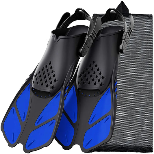 Palmes de Plongée Réglables Adulte – Fins Courtes en Silicone Ouvertes au Talon, Natation, Snorkeling, Voyage - BLACKBEARD OUTDOOR INDUSTRIES