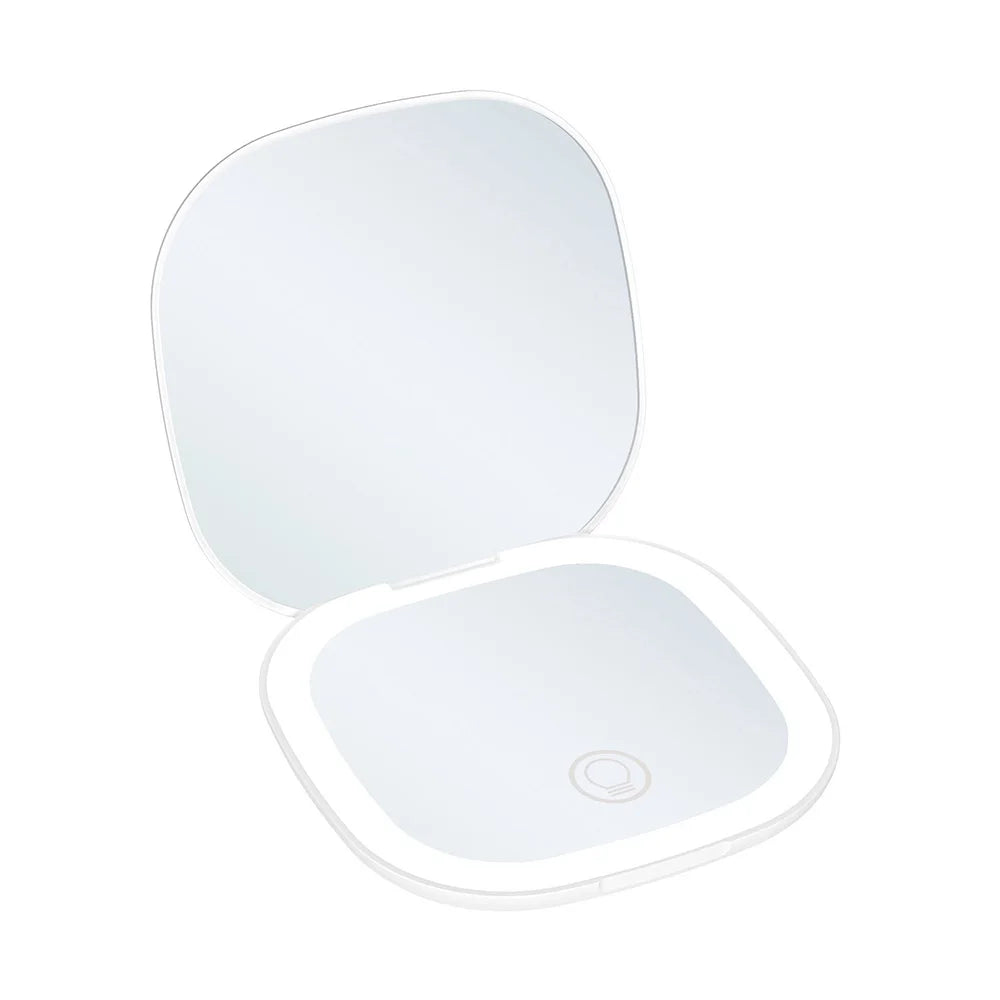 Mini Miroir de Maquillage Pliable avec LED – Grossissement 5x / 10x, Rechargeable, Miroir de Poche Compact - BLACKBEARD OUTDOOR INDUSTRIES