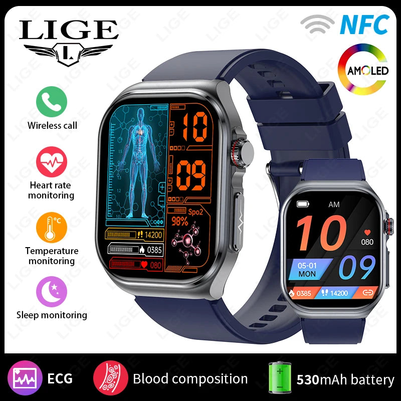LIGE ET585 – Montre Connectée AMOLED Homme & Femme - BLACKBEARD OUTDOOR INDUSTRIES