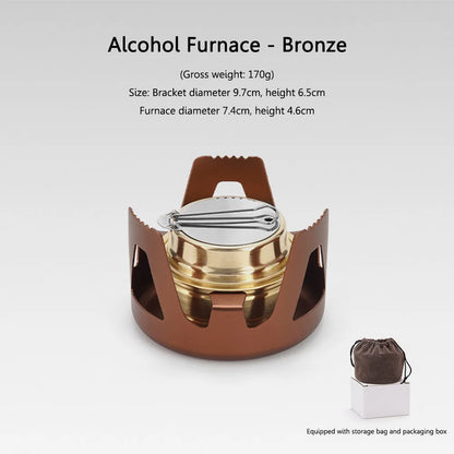 Réchaud à Alcool Portable Mini – Réglable avec Support en Alliage - BLACKBEARD OUTDOOR INDUSTRIES