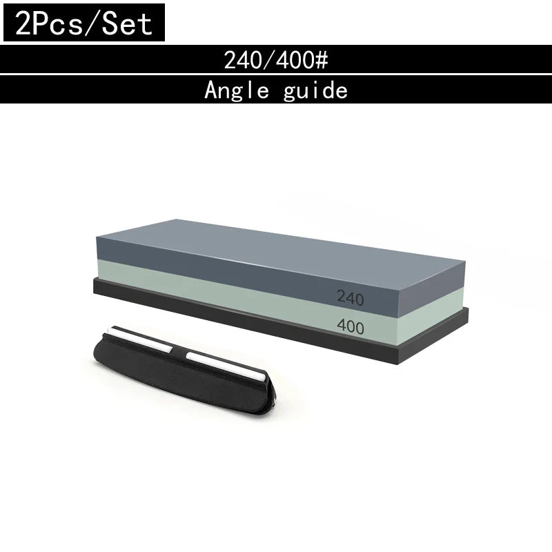 Pierre à Aiguiser Professionnelle 3-en-1 - Double Face avec Support en Bambou et Guide d’Angle - BLACKBEARD OUTDOOR INDUSTRIES