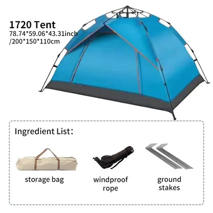 Tente de Camping Automatique 3-4 Personnes – Ouverture Rapide & Protection UV - BLACKBEARD OUTDOOR INDUSTRIES