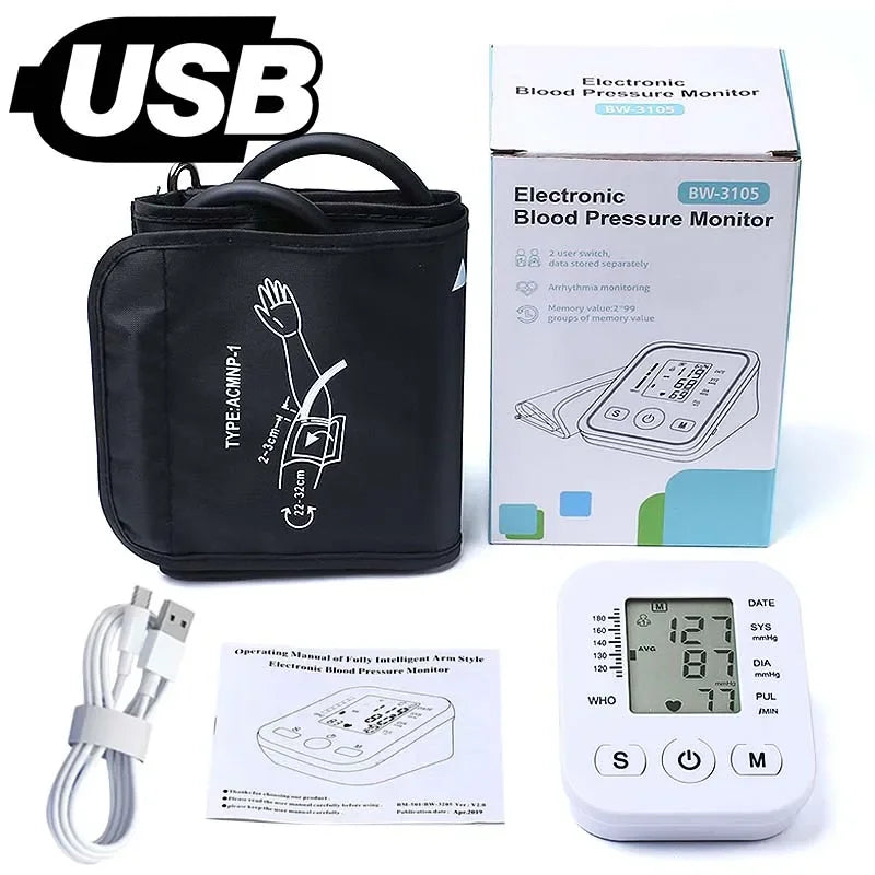 Tensiomètre Digital Portable – Moniteur de Tension Artérielle au Bras avec Mesure du Pouls Ma boutique