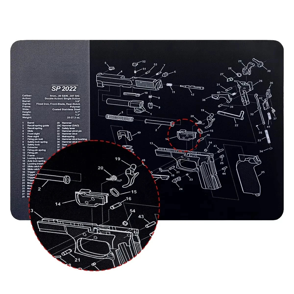 Tapis de Nettoyage pour Arme | Tapis Souris Multi-Armes – AR15, AK47, Remington 870, Glock, CZ75, P226, 1911… - BLACKBEARD OUTDOOR INDUSTRIES