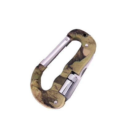 Outil Multi-fonction 5 en 1 pour Extérieur – Camo, Camping, Escalade, Cadenas Parachutiste, Couteau, Lampe LED, Mousqueton de Montagne - BLACKBEARD OUTDOOR INDUSTRIES