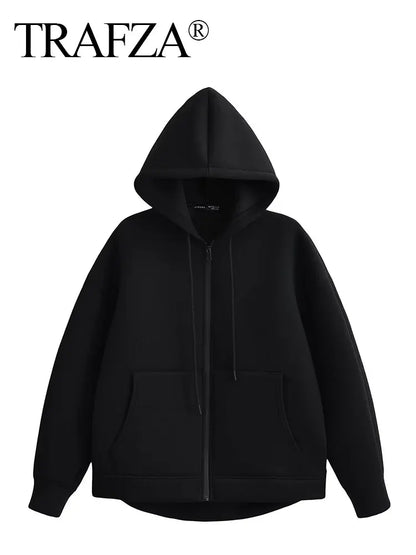 Veste à Capuche Grise femme - Manteau à Manches Longues avec Poches Spacieuses et Fermeture Éclair - Veste Décontractée et Légère pour Femme - BLACKBEARD OUTDOOR INDUSTRIES