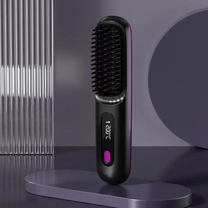 Peigne Lissant Électrique USB LCD avec Chauffage Céramique – Brosse Lissante Rechargeable Sans Fil avec Ions Négatifs - BLACKBEARD OUTDOOR INDUSTRIES