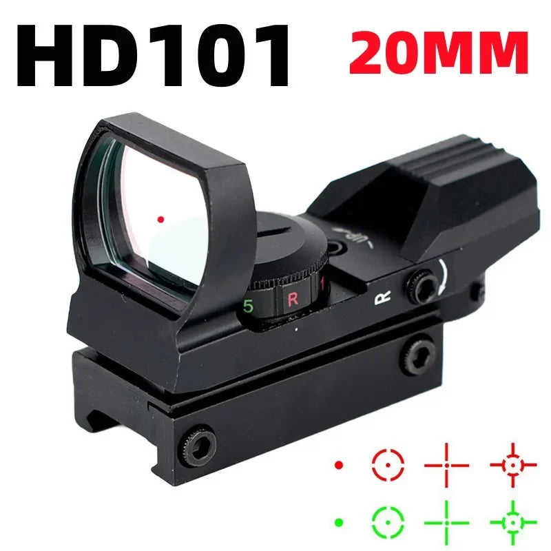 Viseur Reflex 1X40 HD101 Red Dot Sight — 4 Réticules Rouge/Vert pour Rail 11 mm ou 20 mm - BLACKBEARD OUTDOOR INDUSTRIES