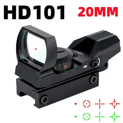 Viseur Reflex 1X40 HD101 Red Dot Sight — 4 Réticules Rouge/Vert pour Rail 11 mm ou 20 mm - BLACKBEARD OUTDOOR INDUSTRIES