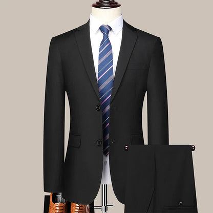 Costume Homme Slim Fit à Deux Boutons – Costume Professionnel et Élégant avec Pantalon Inclus (Tailles S-6XL) BLACKBEARD OUTDOOR INDUSTRIES