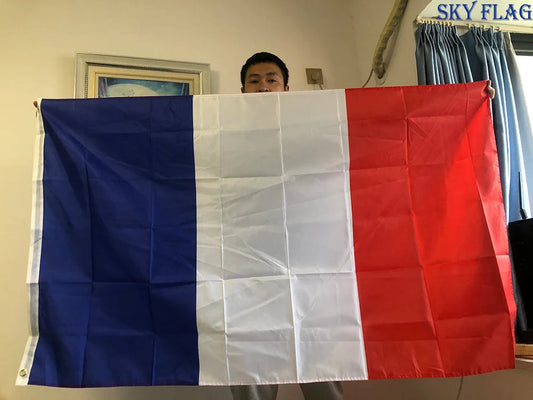 Drapeau de la France - 90x150 cm - Bannières en Polyester (Bleu, Blanc, Rouge) BLACKBEARD OUTDOOR INDUSTRIES