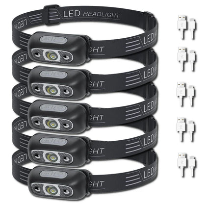Lampe Frontale Mini LED Puissante – Rechargeable USB, Étanche, avec Capteur de Mouvement - BLACKBEARD OUTDOOR INDUSTRIES
