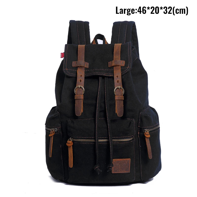 MARKROYAL Sac à Dos Vintage en Toile – Grand Format 36–55L | Compatible PC 14’’ | Unisexe - BLACKBEARD OUTDOOR INDUSTRIES