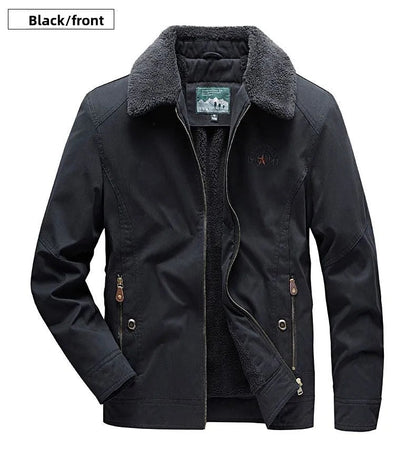 Autumn Winter Men's Cotton Thick Warm Fleece Jackets Stand Collar Fleece Lined Outdoor Workwear Warm Casual Style New Arrival BLACKBEARD OUTDOOR INDUSTRIES