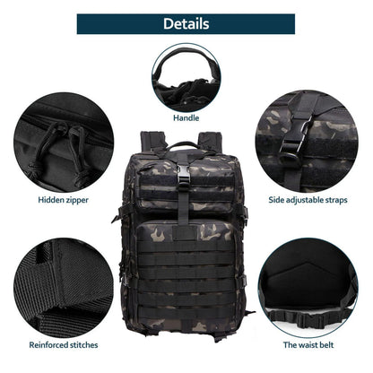 Sac à Dos Thuram 25L/50L – Nylon Résistant et Imperméable, Sac Tactique pour Sports, Randonnée, Pêche, Chasse et Camping - BLACKBEARD OUTDOOR INDUSTRIES