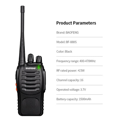 Talkie-Walkie BAOFENG BF-888S UHF 400-470MHz – Lot de 2 Radios Bidirectionnelles (Prise EU) Ma boutique