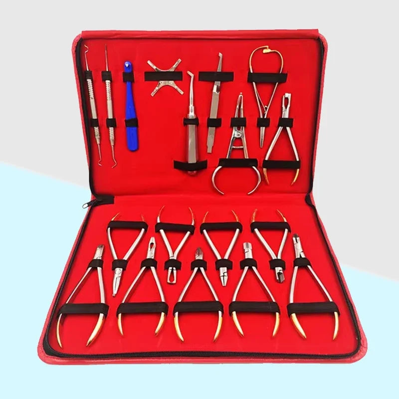 Kit Complet 18 Pièces d’Outils Orthodontiques avec Localisateur de Brackets TC – DENTOSEE Ma boutique